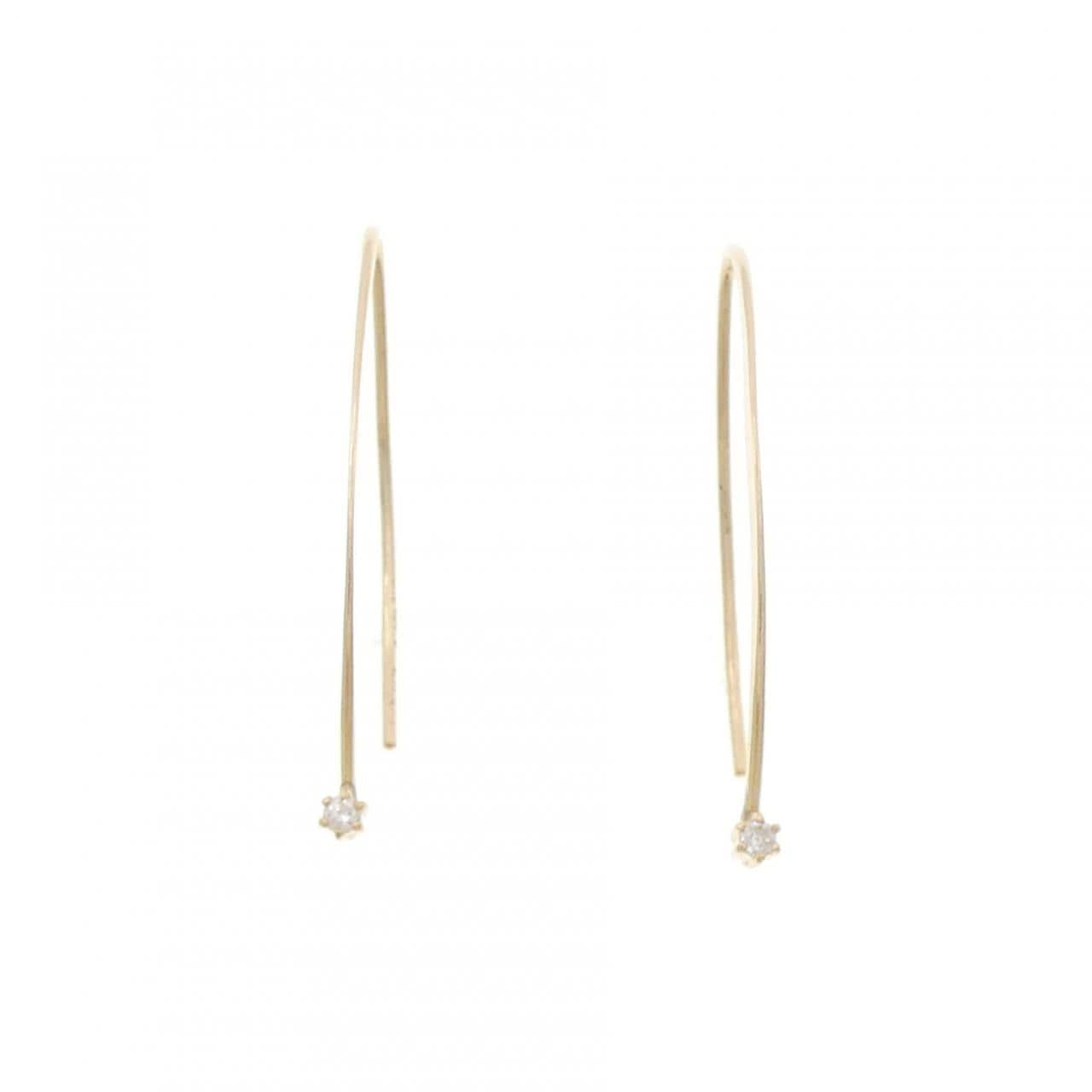 アガット ダイヤモンド ピアス 0.02CT