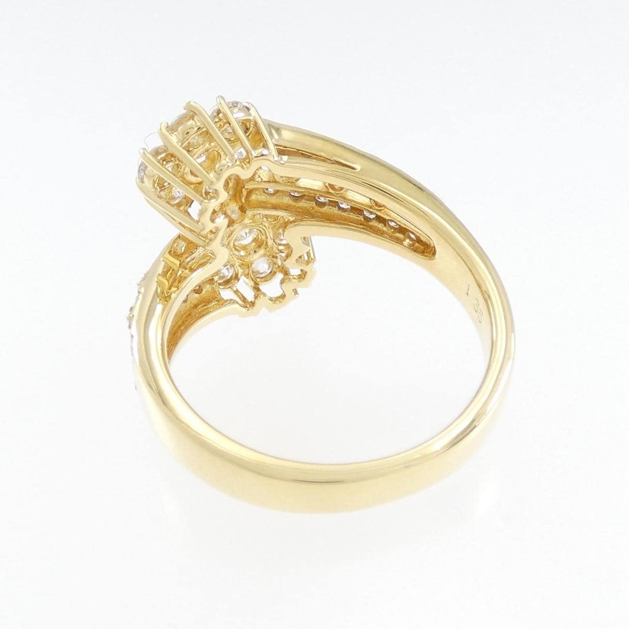 K18YG flower Diamond ring 1.35CT