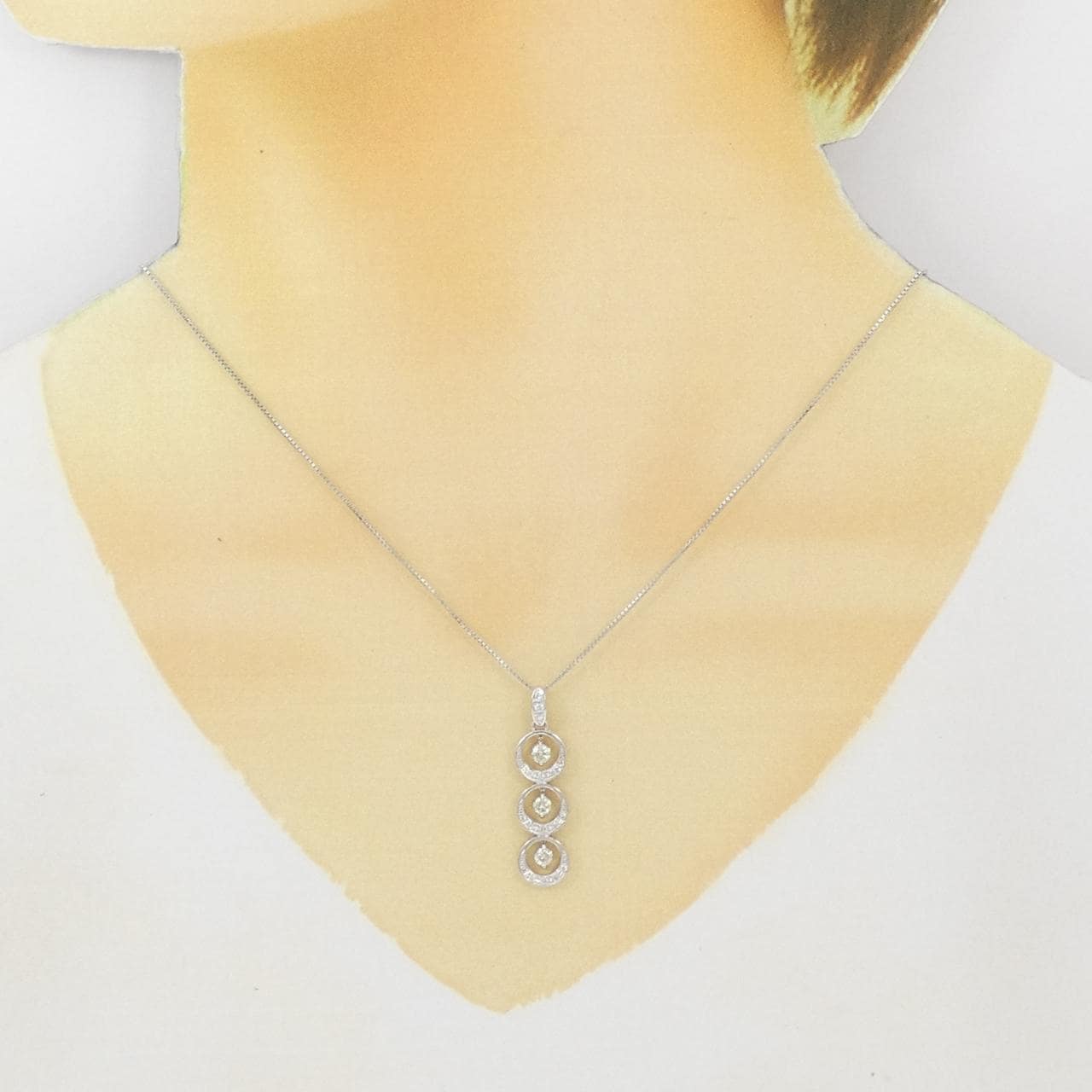 K18WG ダイヤモンド ネックレス 0.50CT