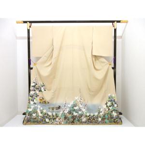 色留袖　丸に三ツ柏　身幅２Ｌ寸【トキオエトキ】