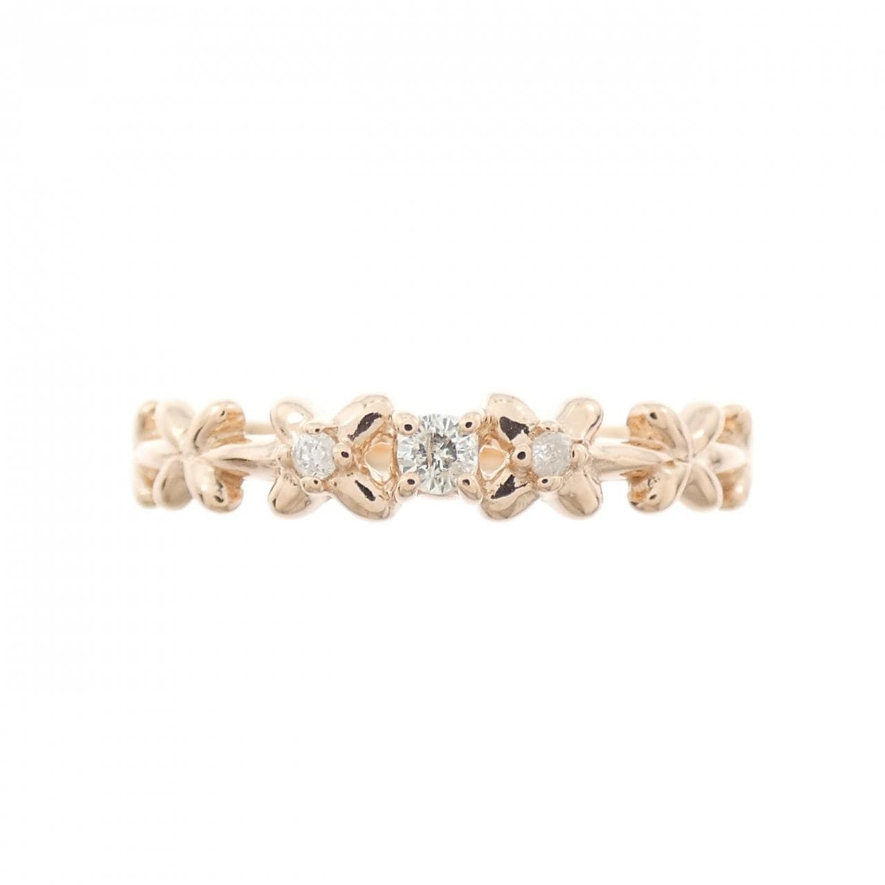 K10PG フラワー ダイヤモンド リング