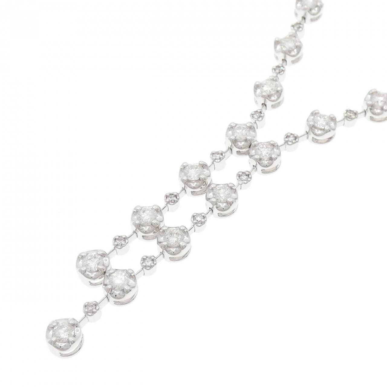 K18WG ダイヤモンド ネックレス 2.00CT