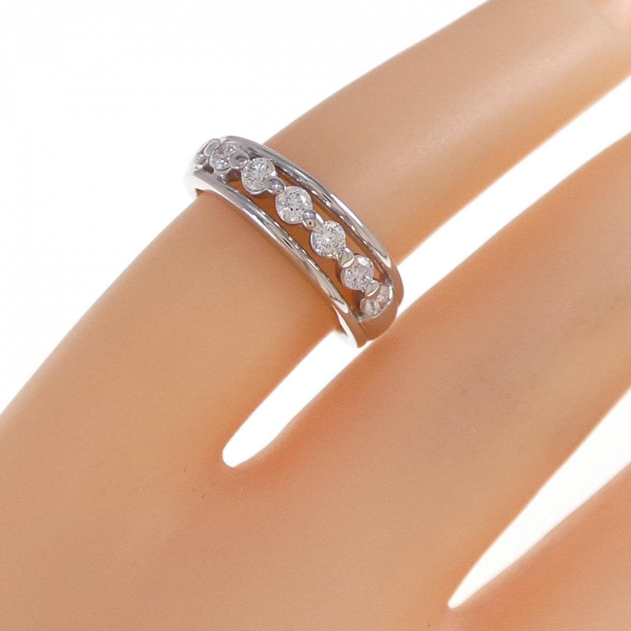 PT900 ダイヤモンド ピンキーリング 0.30CT