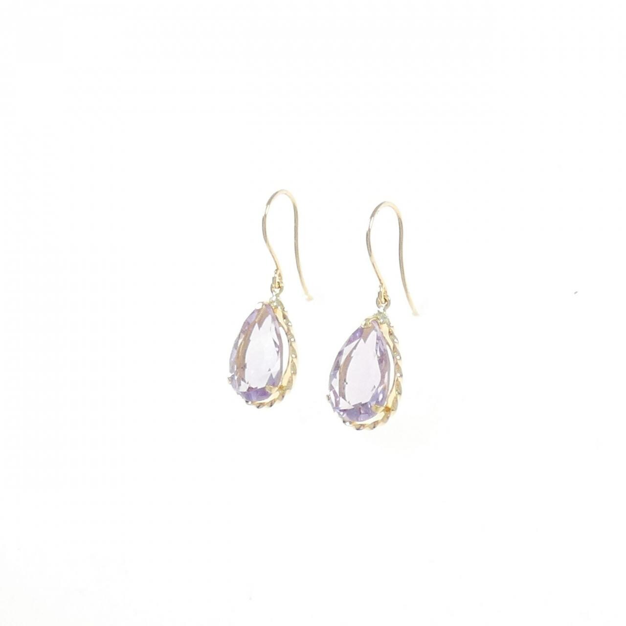 [BRAND NEW] K18YG amethyst earrings