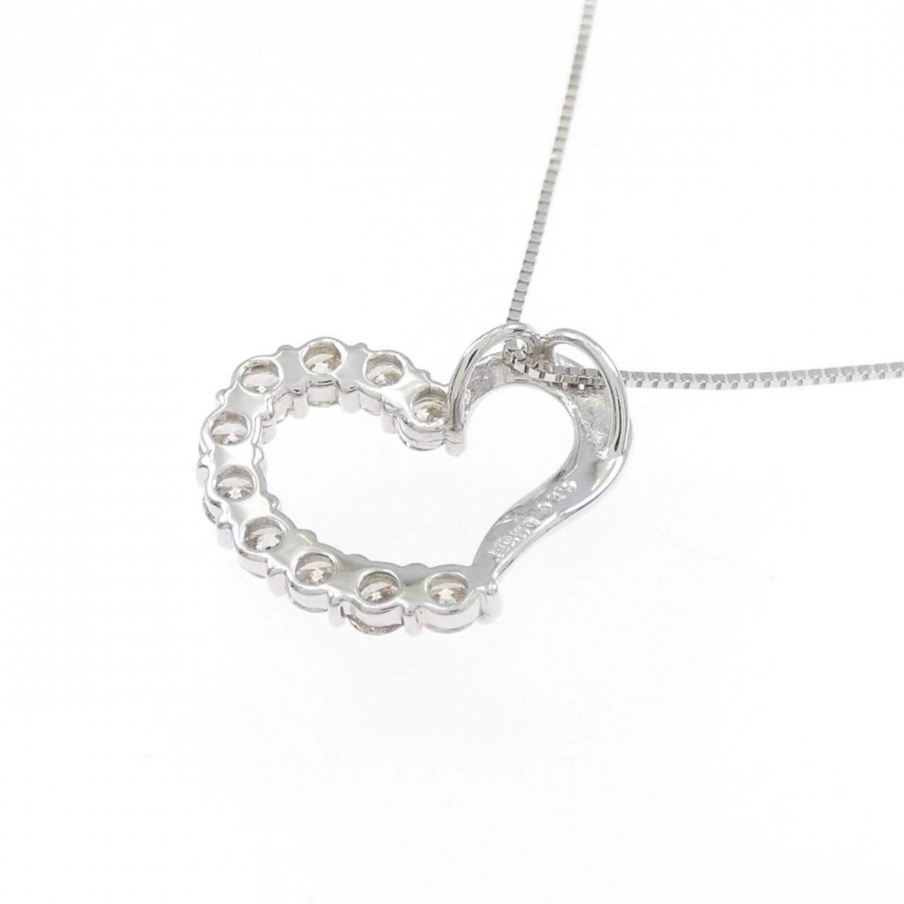 K10WG ハート ダイヤモンド ネックレス 0.40CT