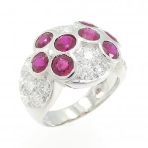 K18WG ルビー リング 2.49CT