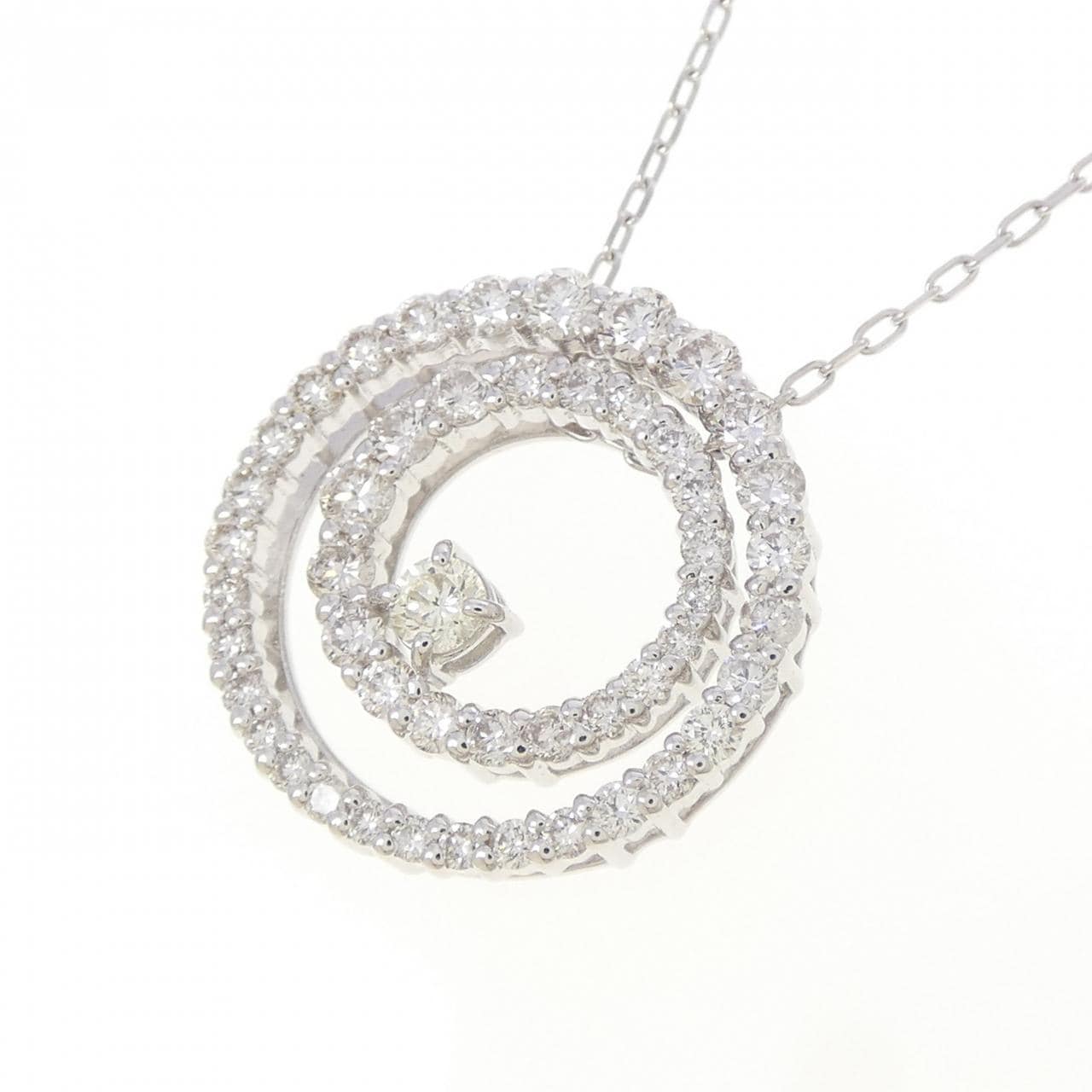 K18WG 2WAY ダイヤモンド ネックレス 0.091CT