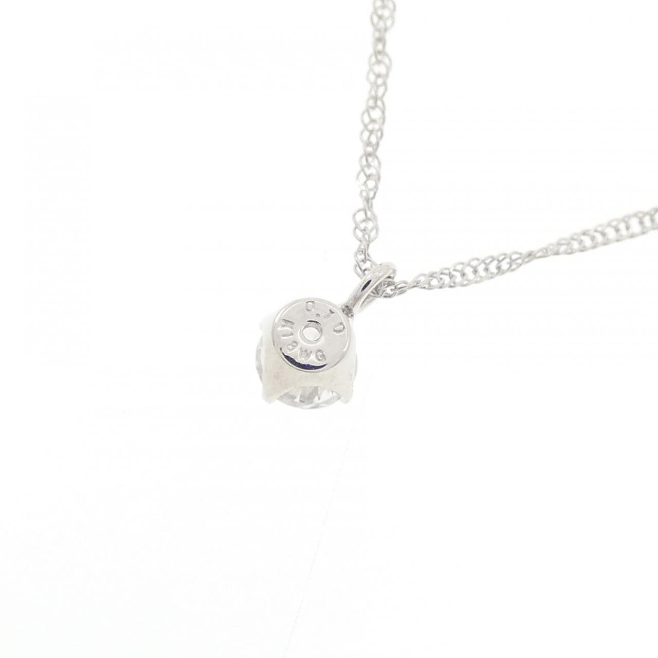 K18WG ソリティア ダイヤモンド ネックレス 0.10CT