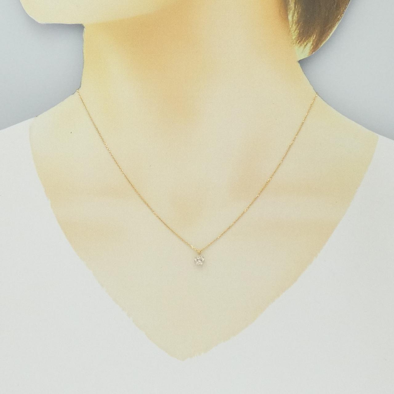 K18PG ソリティア ダイヤモンド ネックレス 0.30CT