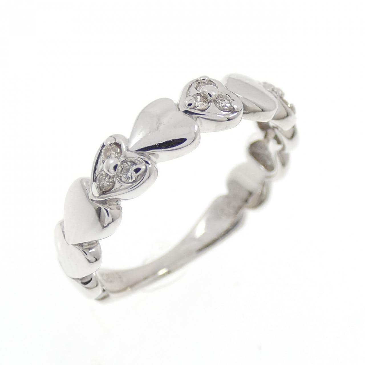 K18WG ハート ダイヤモンド リング 0.06CT