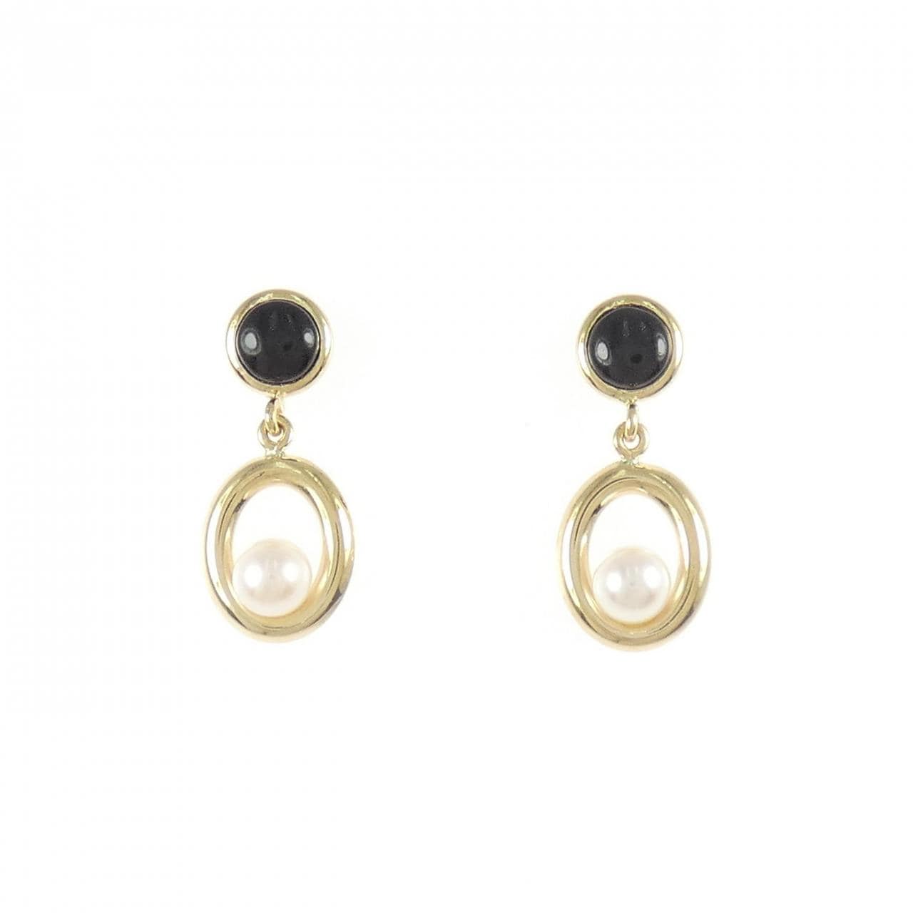 K18YG オニキス ピアス