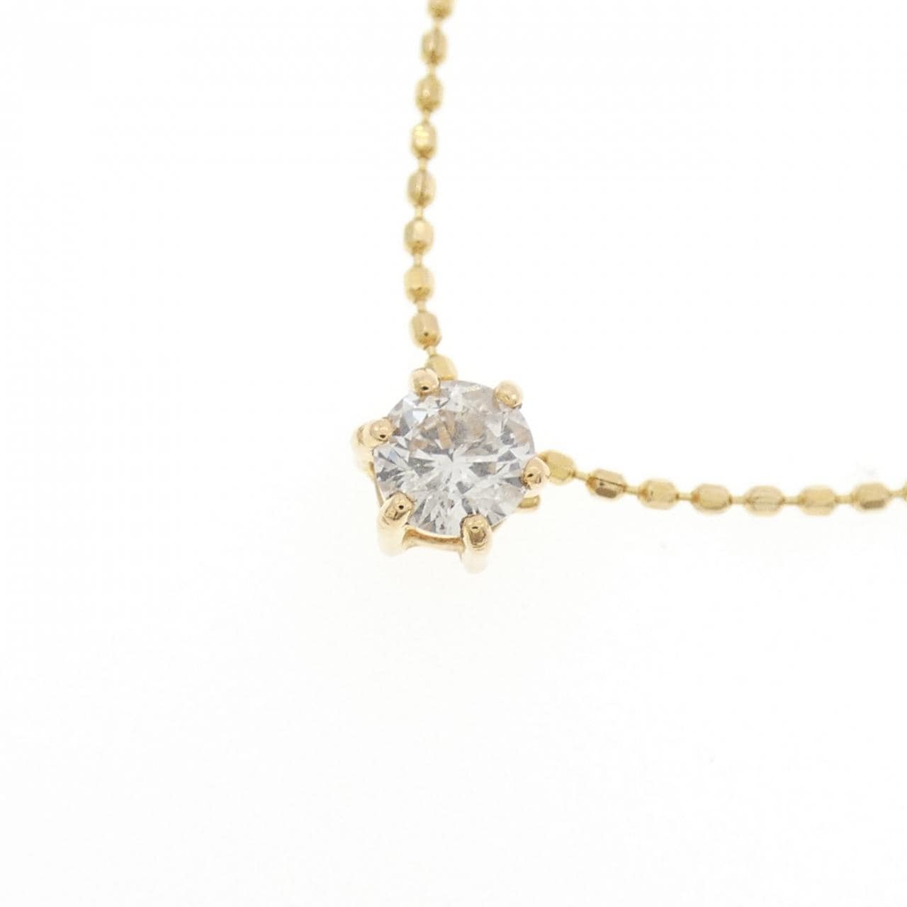 K18YG ソリティア ダイヤモンド ネックレス 0.19CT