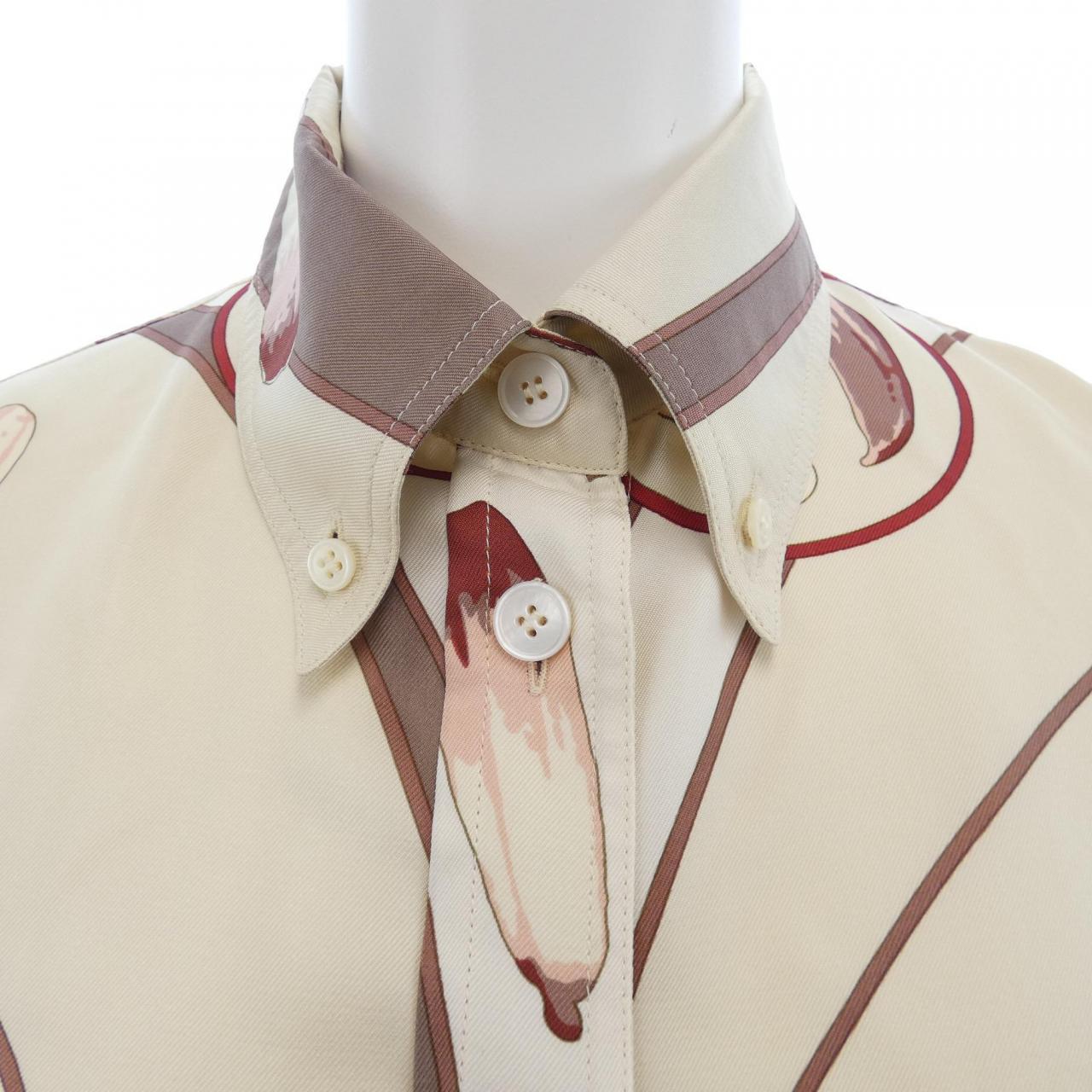 エルメス HERMES AU GRE DU VEN ツイルレーヌ. シャツ