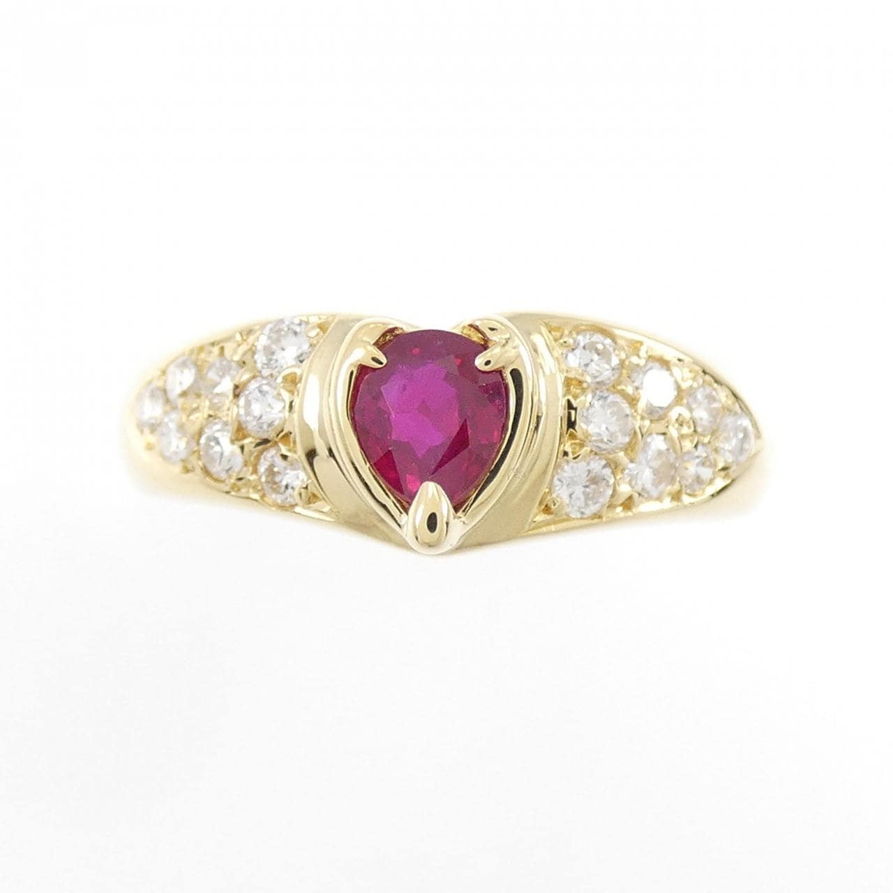 K18YG ruby ring 0.45CT