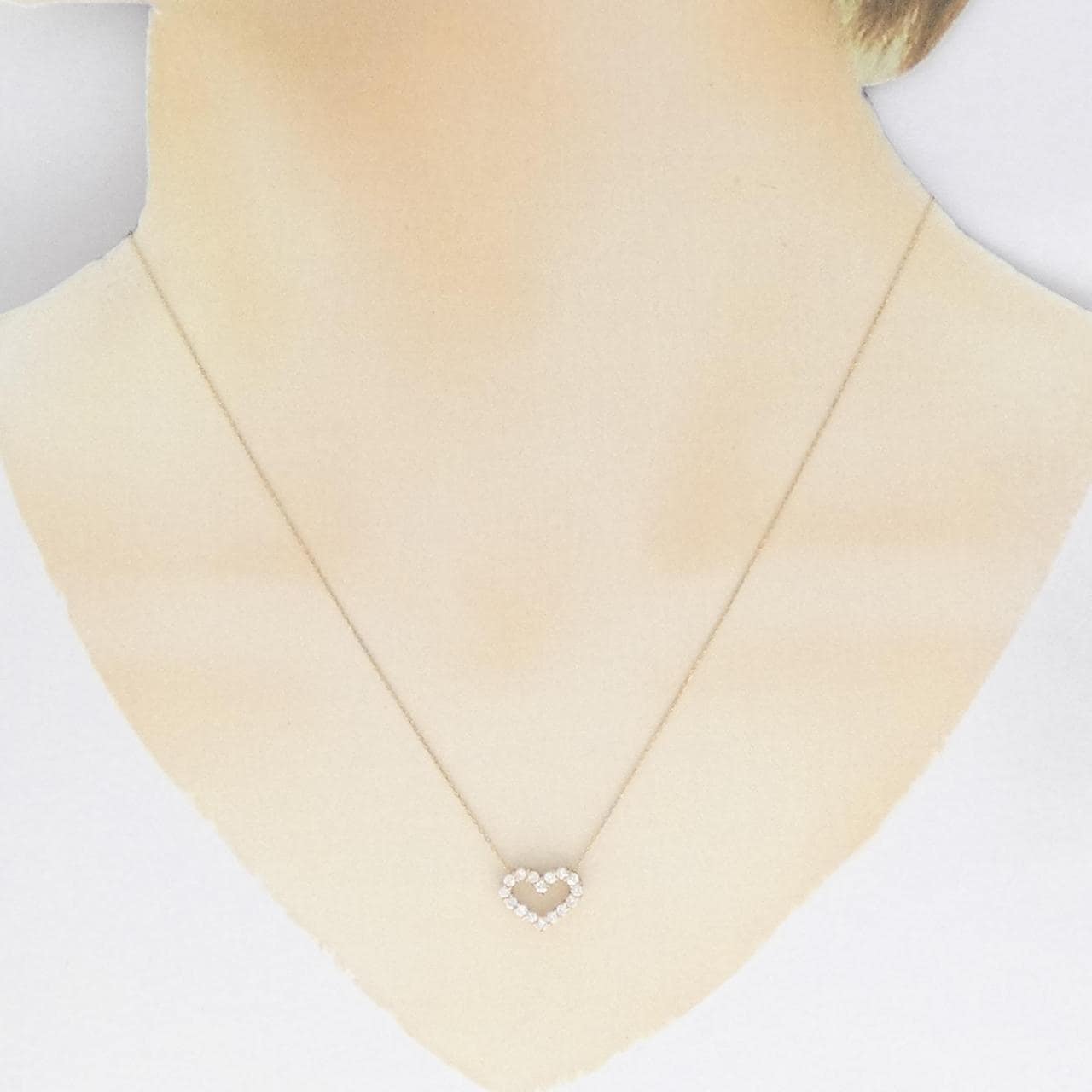 K18PG ハート ダイヤモンド ネックレス 0.30CT