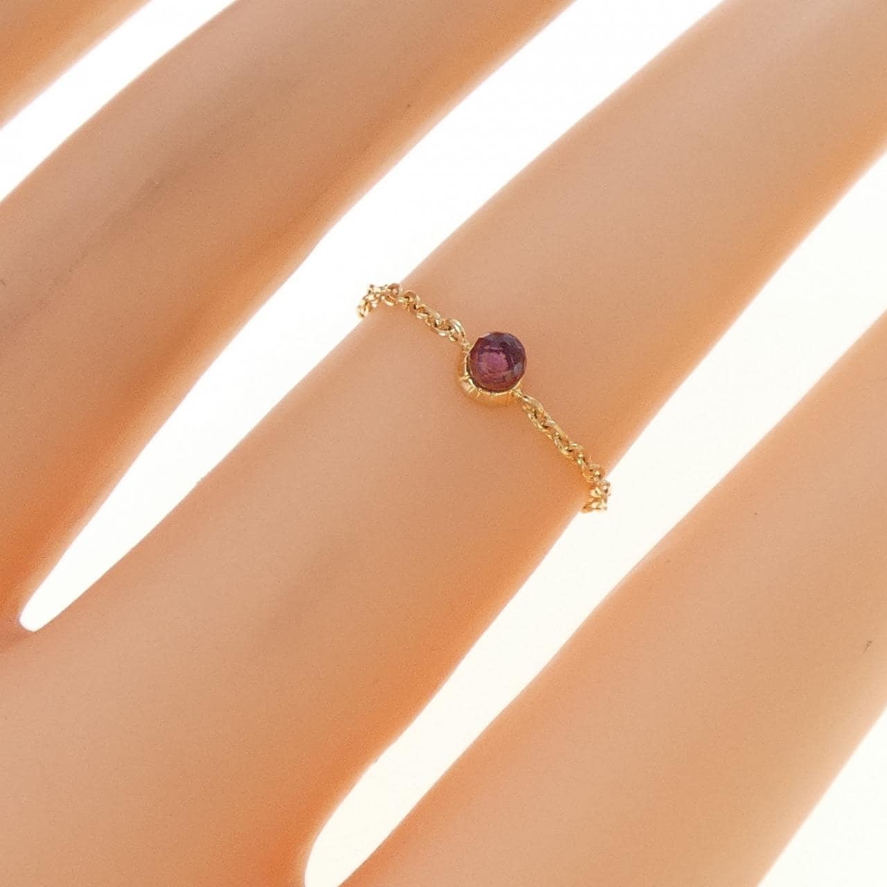 K18YG ガーネット リング