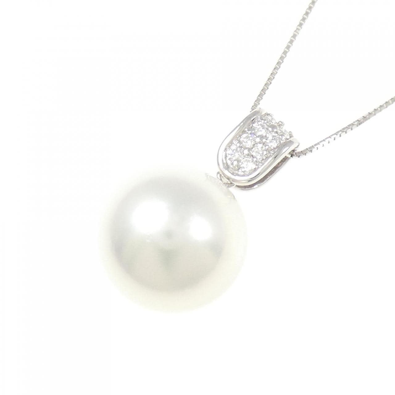 K18WG 白蝶パール ネックレス