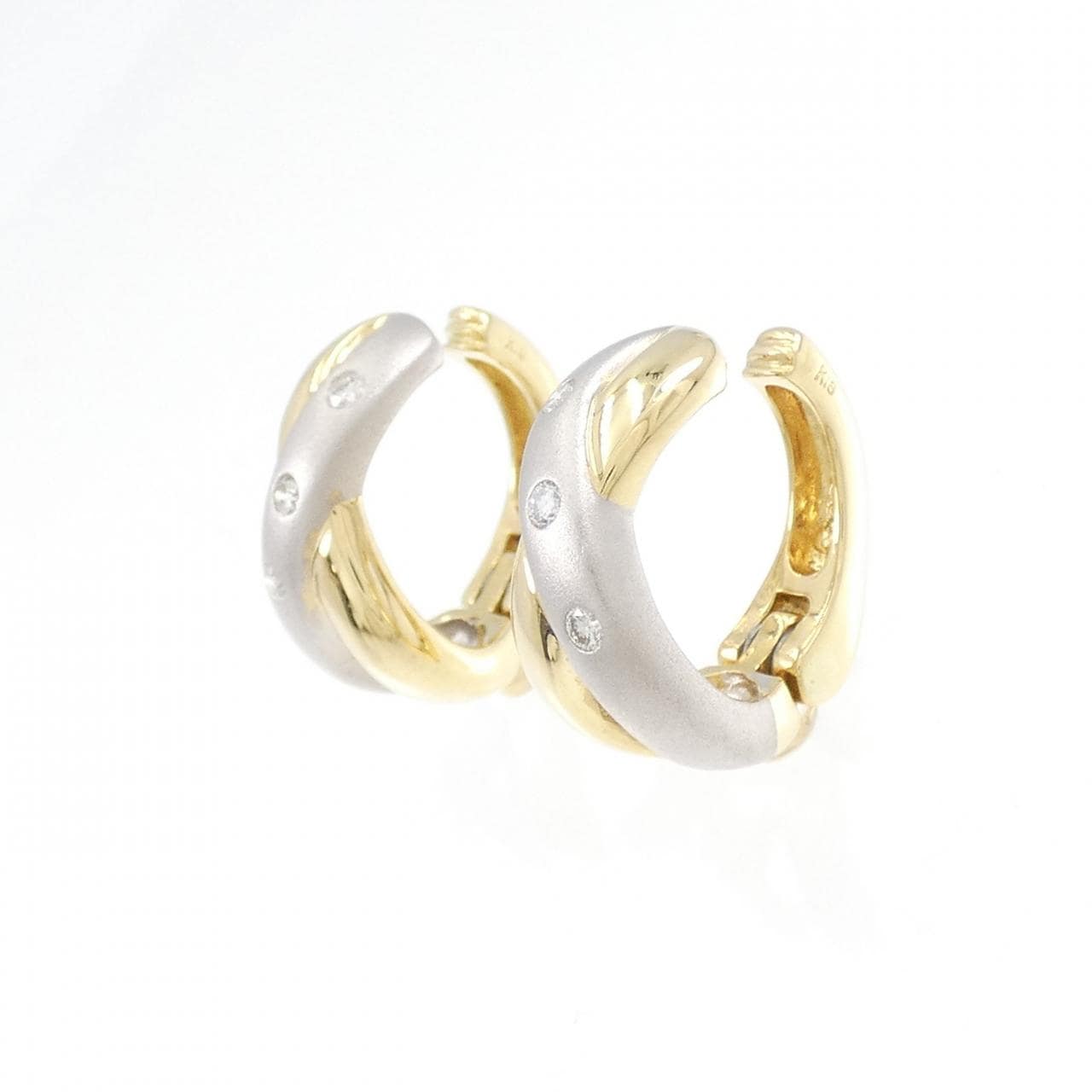 K18YG/K18WG ダイヤモンド イヤリング 0.10CT