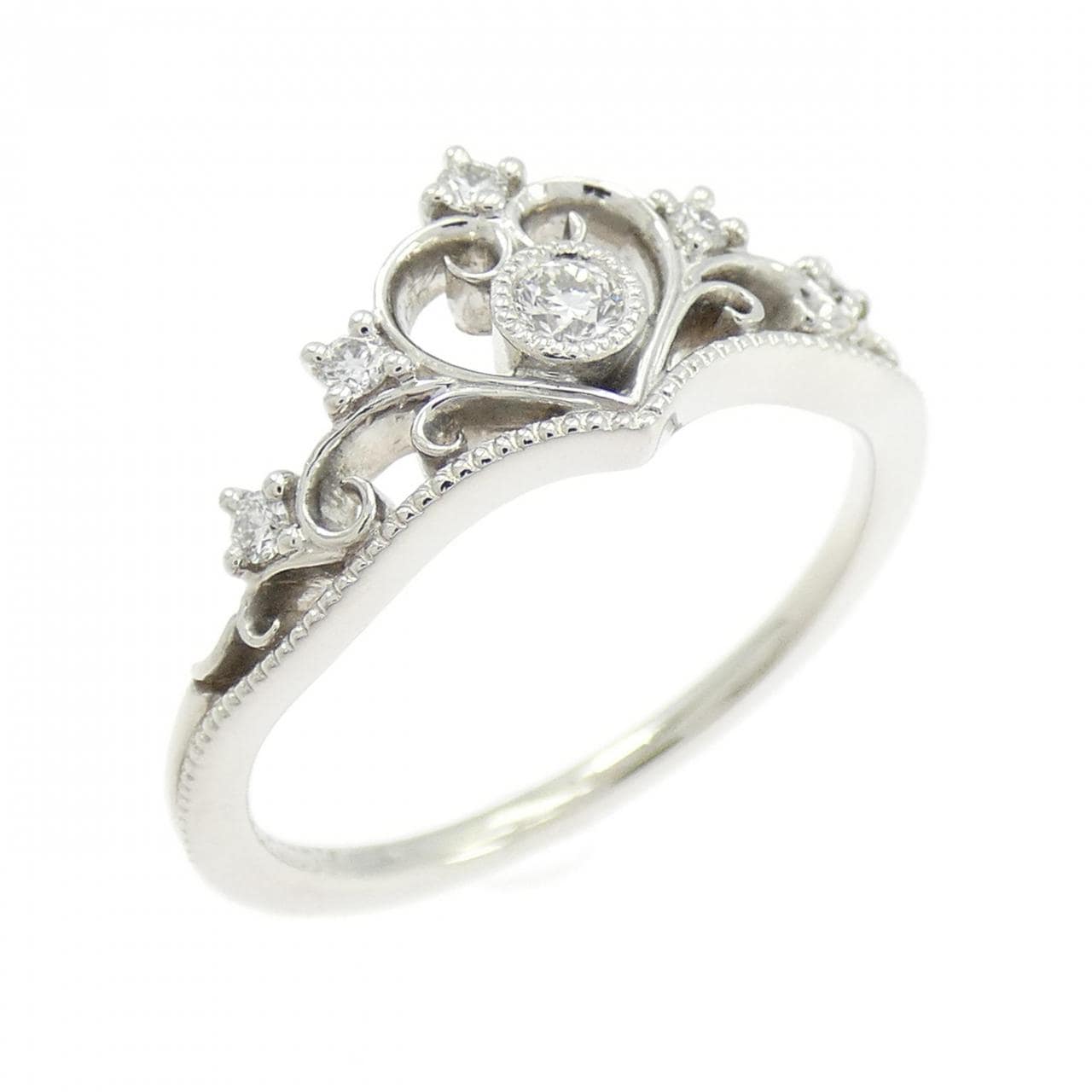 PT900 ティアラ ダイヤモンド リング 0.12CT