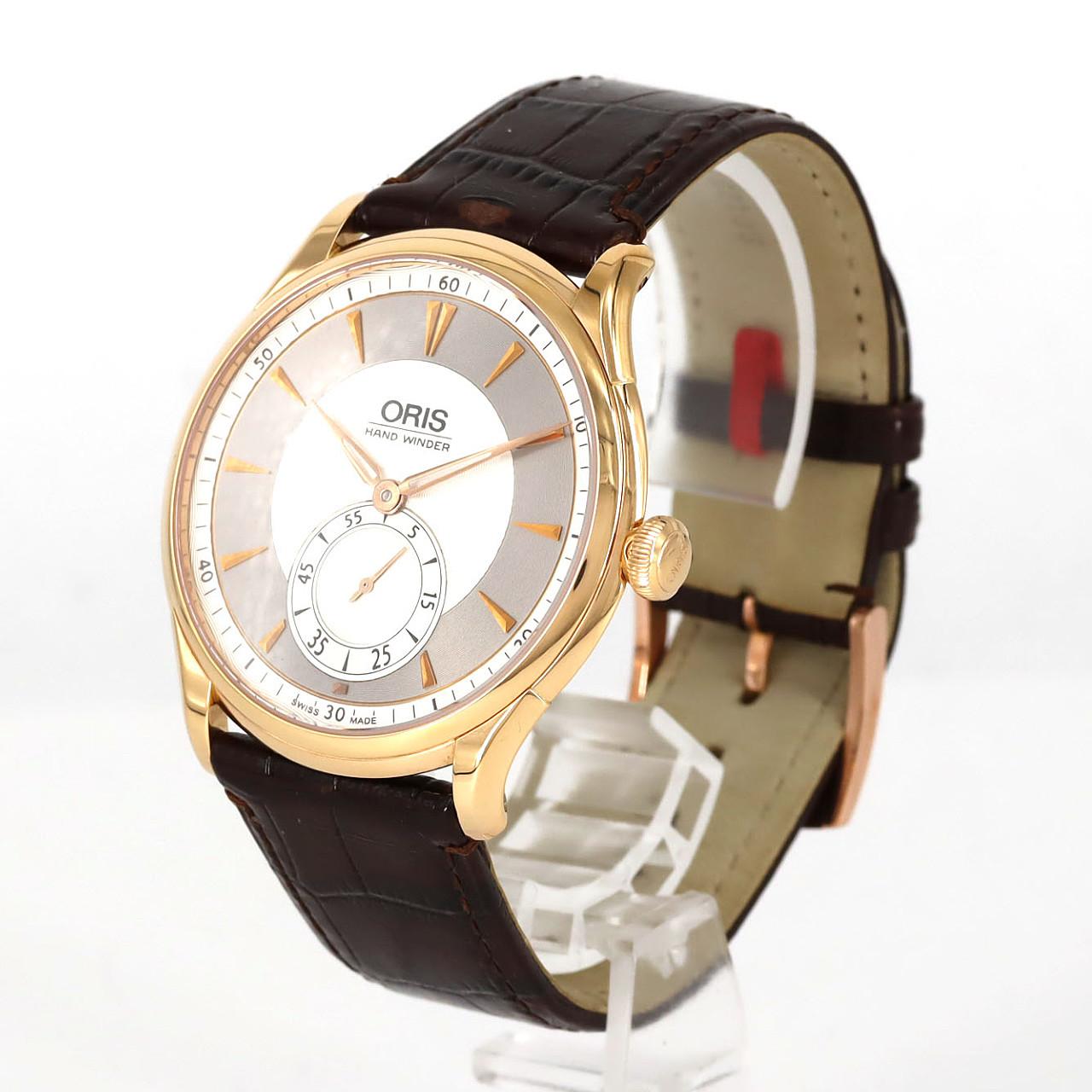 【ノーメンテナンス還元価格】オリス アートリエ ハンドワインディングスモールセコンド PG 01 396 7580 6051-Set PG･RG 手巻