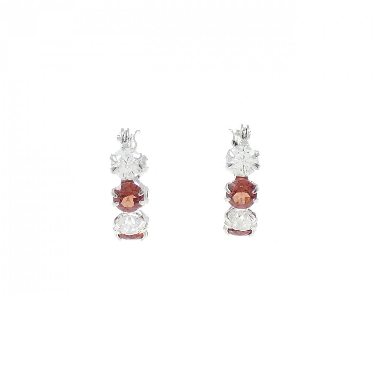 [BRAND NEW] K14WG Garnet Earrings