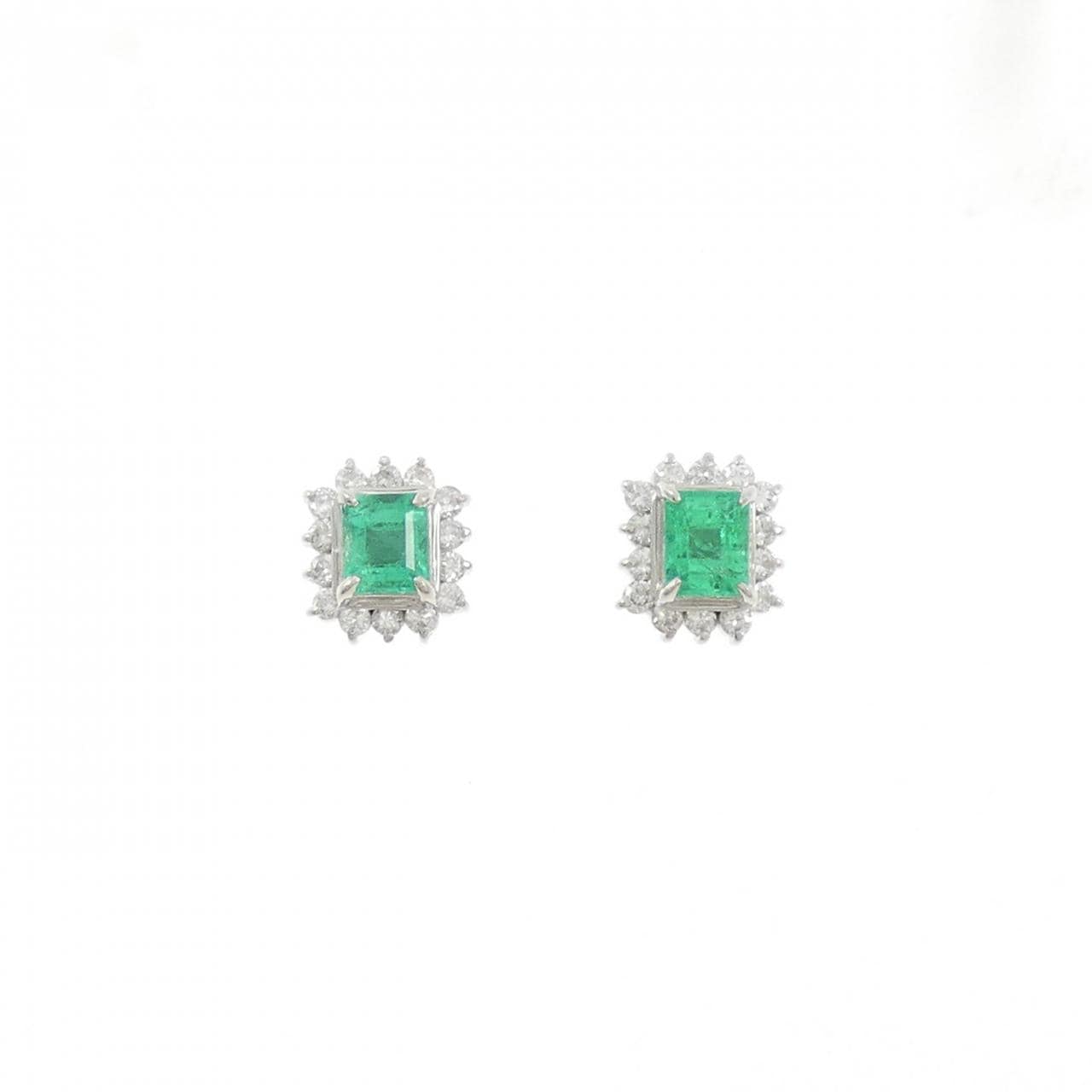 PT900 エメラルド ピアス 0.81CT