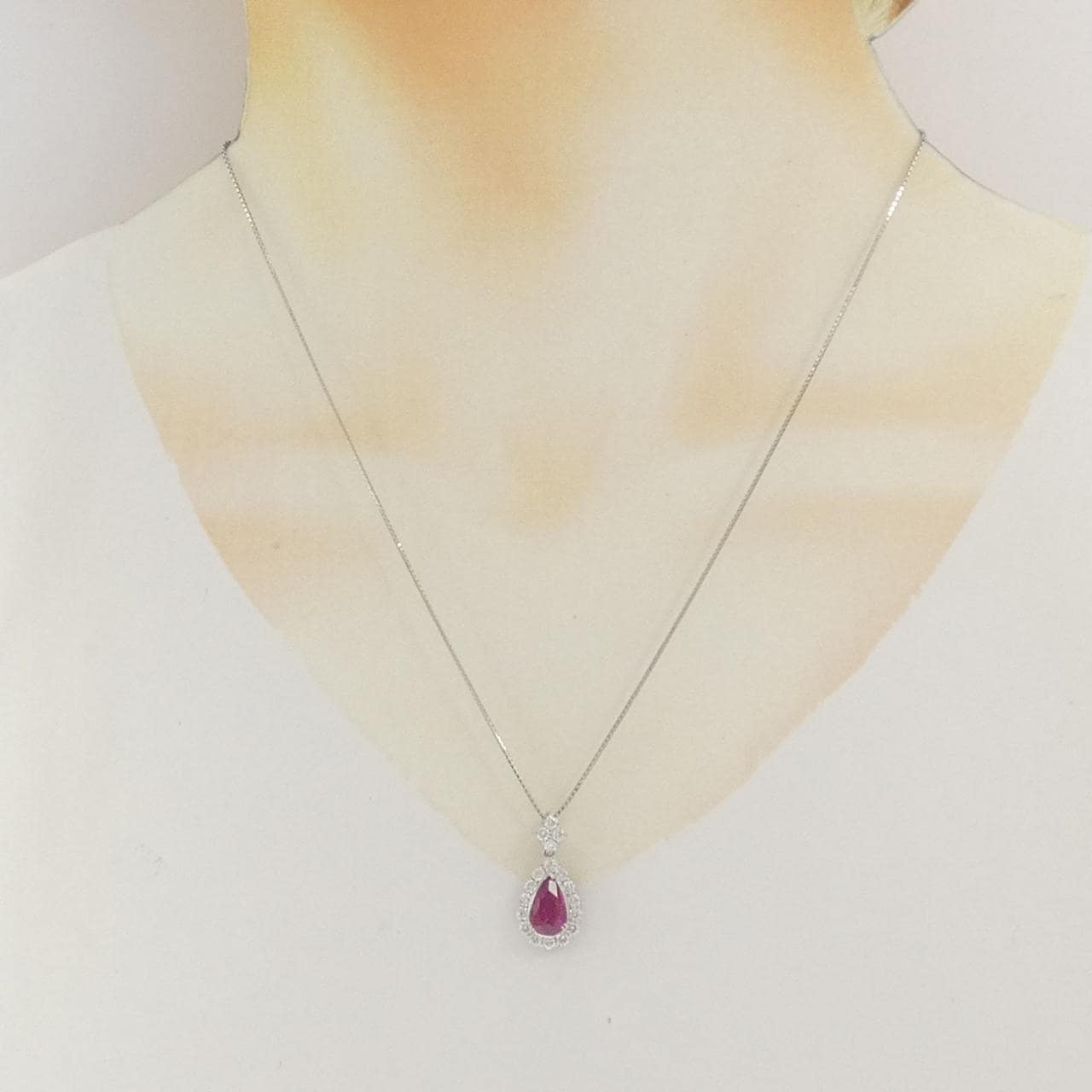 PT900/PT850 ルビー ネックレス 2.03CT