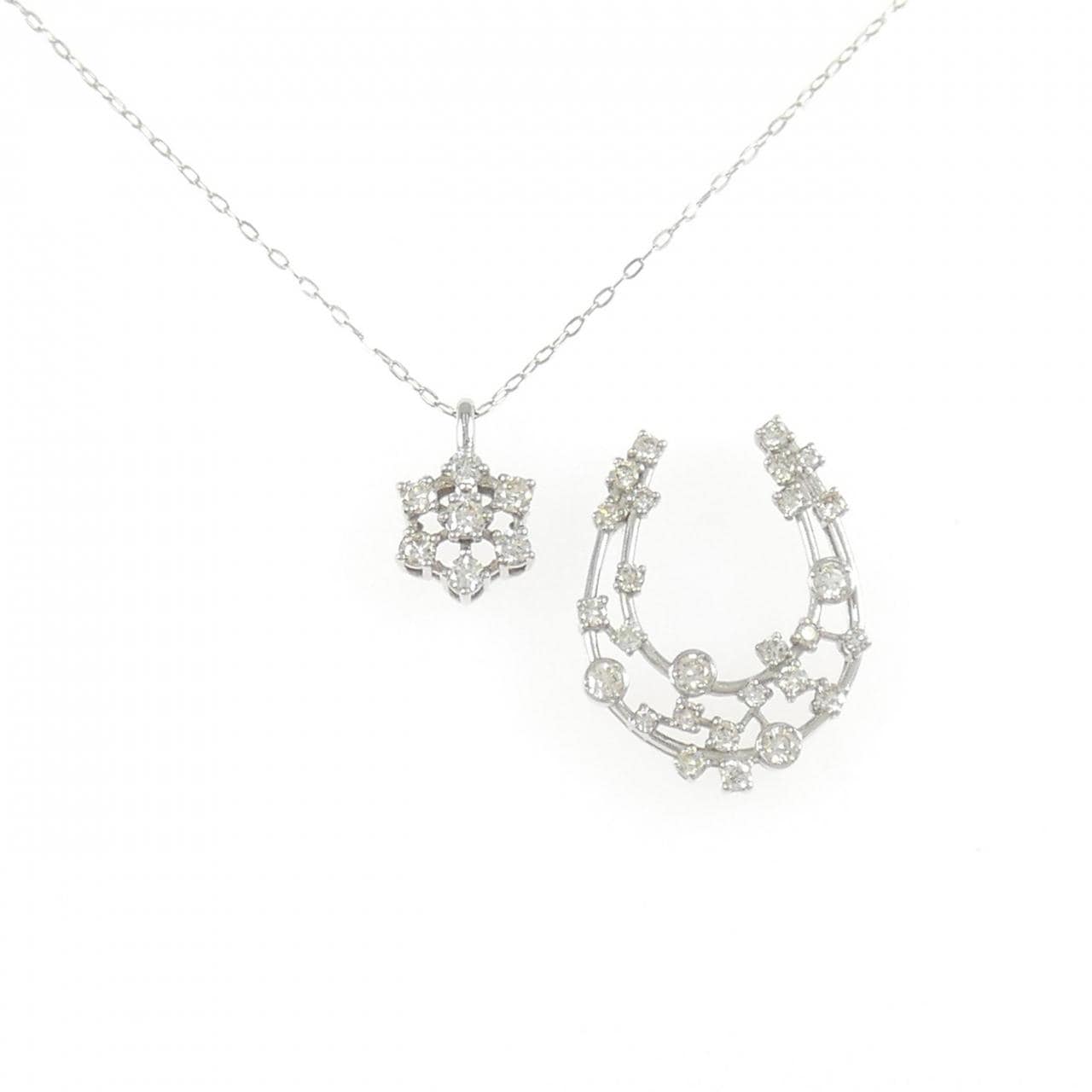 PT950/PT900 2WAY ダイヤモンド ネックレス 0.25CT