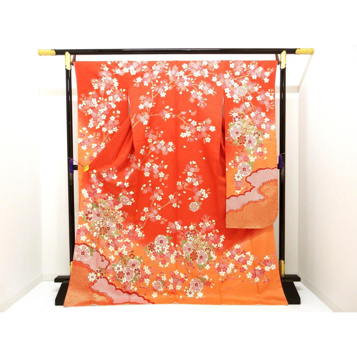 【未使用品】振袖　友禅金彩加工　ボカシ染