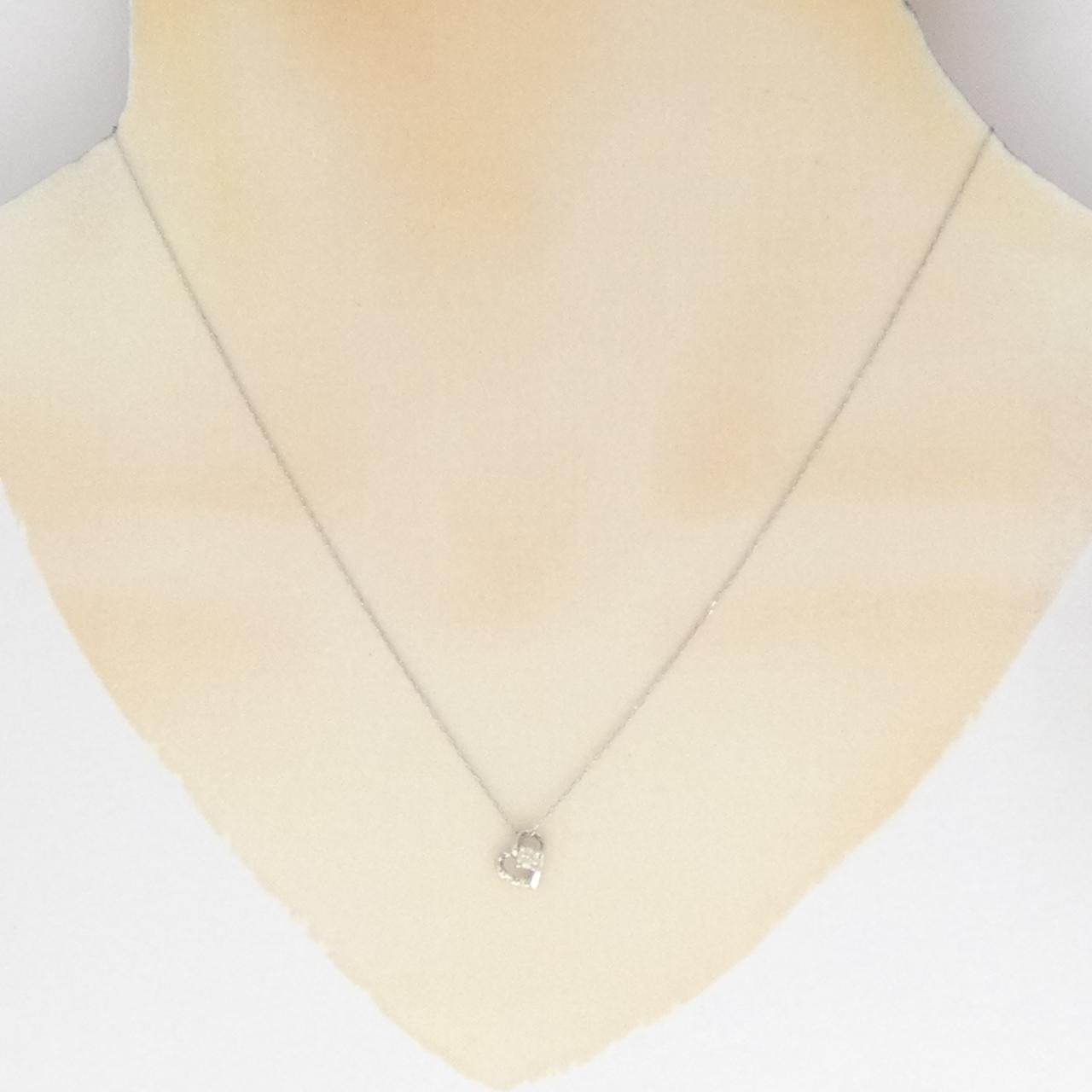 PT900/PT850 ハート ダイヤモンド ネックレス 0.10CT