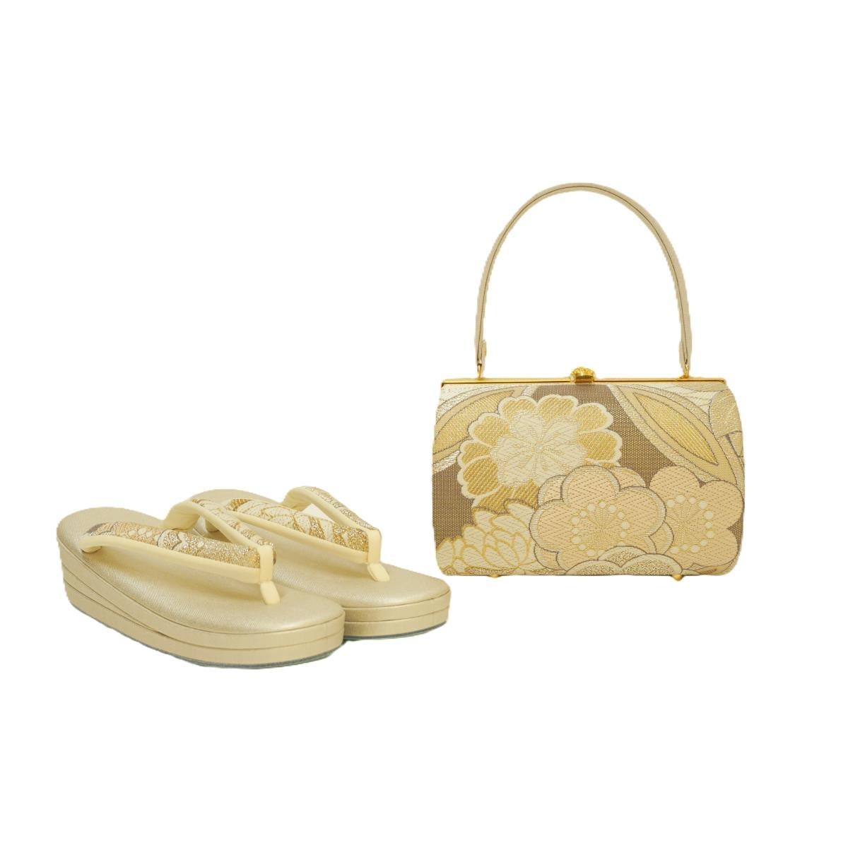 【新品】草履バッグセット　白梅　Ｆサイズ