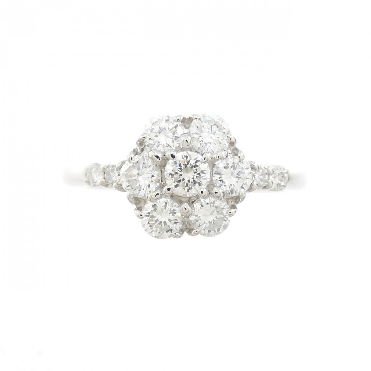 PT900 フラワー ダイヤモンド リング 0.77CT