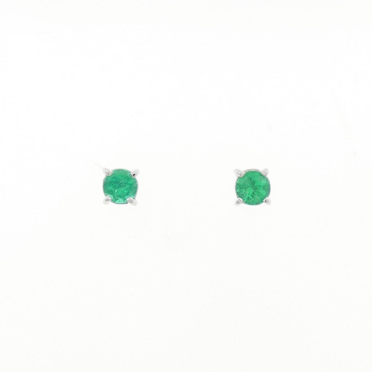 PT900 エメラルド ピアス 0.46CT