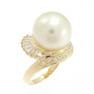 K18YG 白蝶パール リング 12.3mm