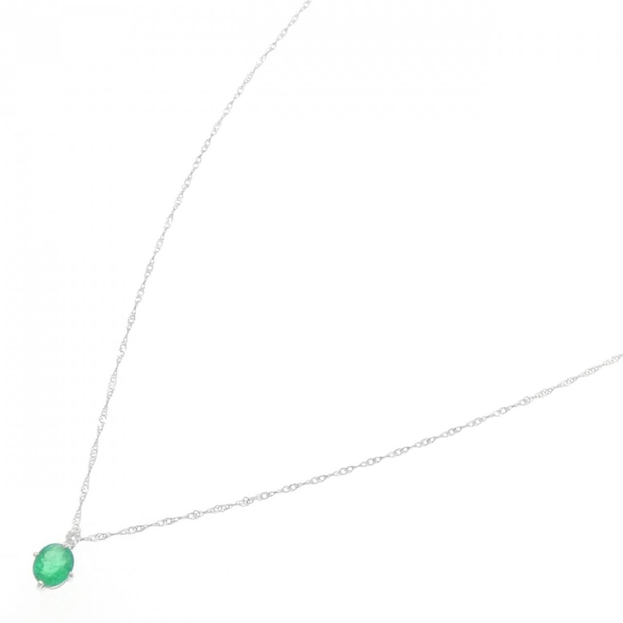 K18WG エメラルド ネックレス 0.43CT
