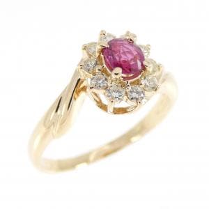 K18YG ルビー リング 0.21CT
