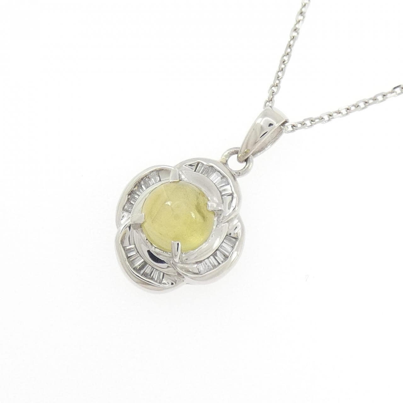 PT900/PT850 クリソベリルキャッツアイ ネックレス 1.827CT