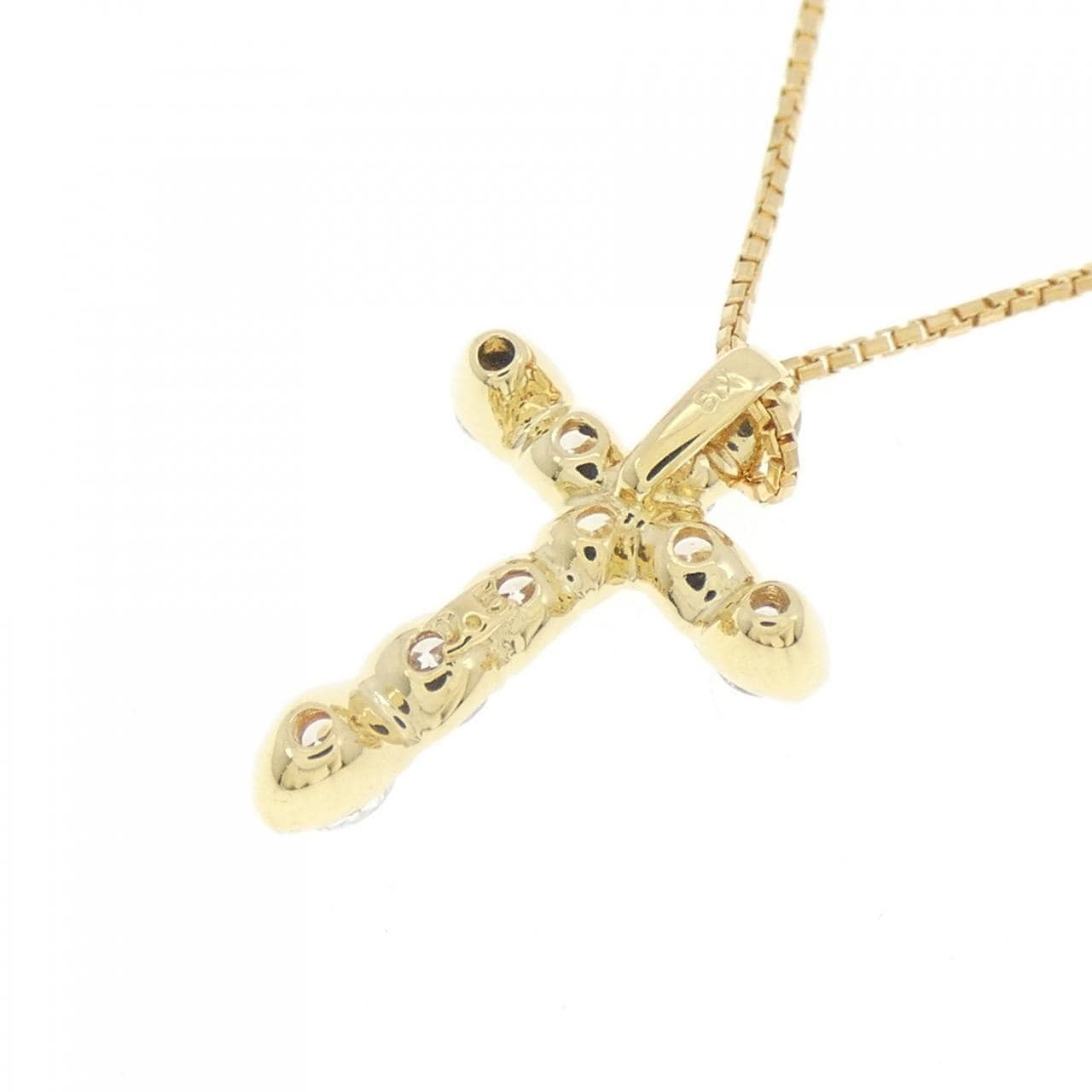 K18YG クロス ダイヤモンド ネックレス 0.5CT