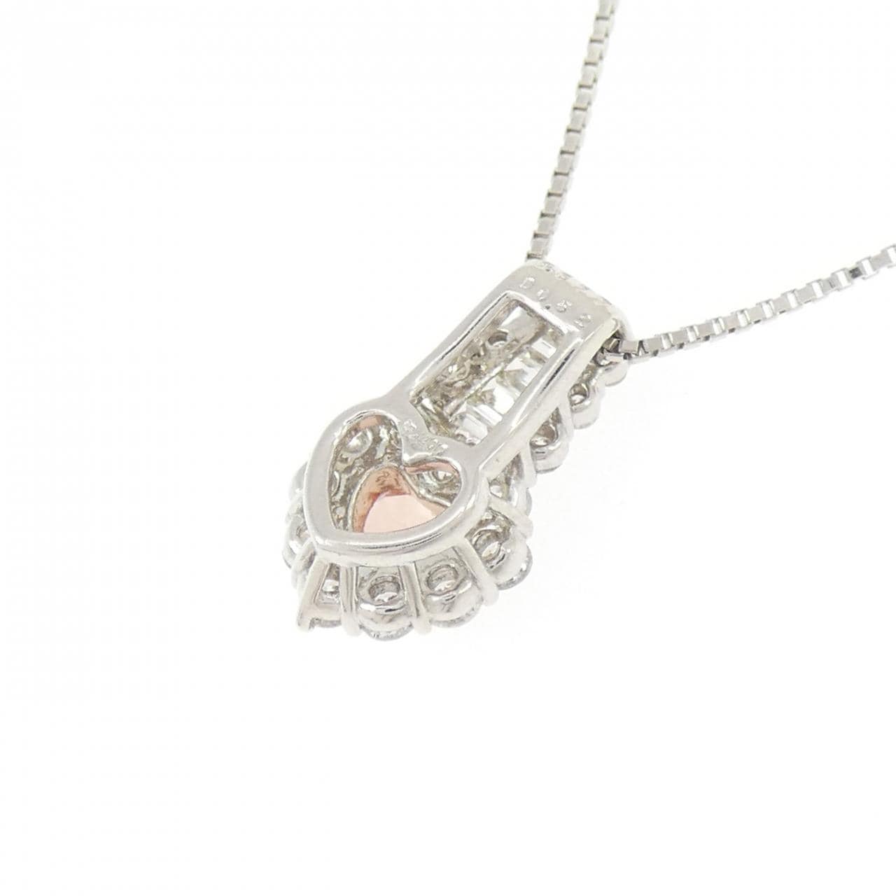PT900/PT850 ハート パパラチアサファイヤ ネックレス 0.517CT