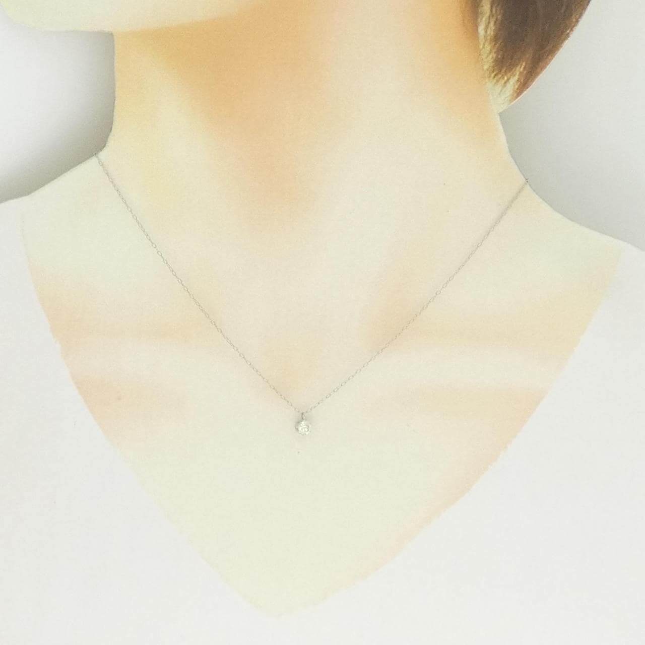 PT900/PT850 ソリティア ダイヤモンド ネックレス 0.239CT