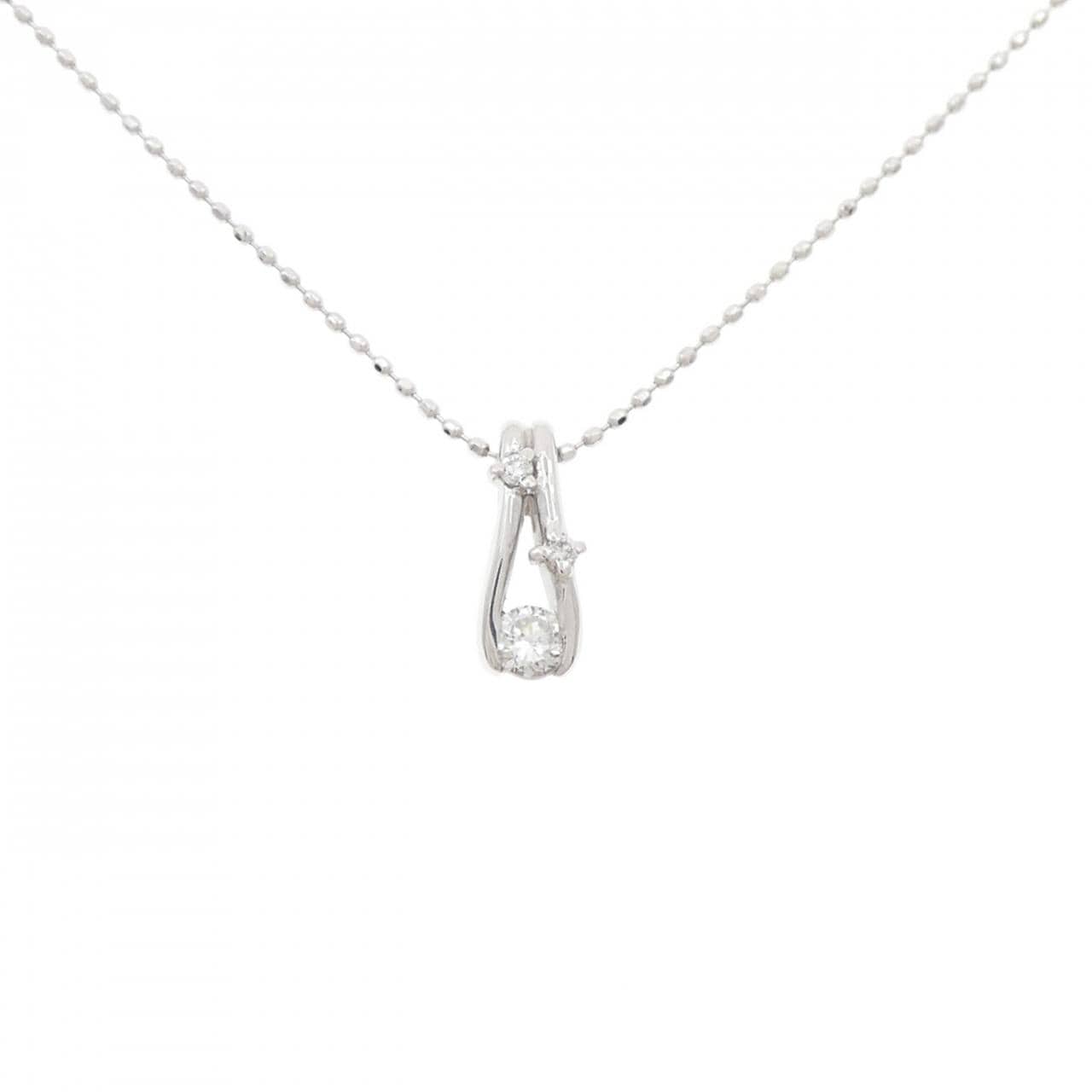 K18WG ダイヤモンド ネックレス 0.12CT