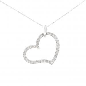 K18WG ハート ダイヤモンド ネックレス 0.50CT