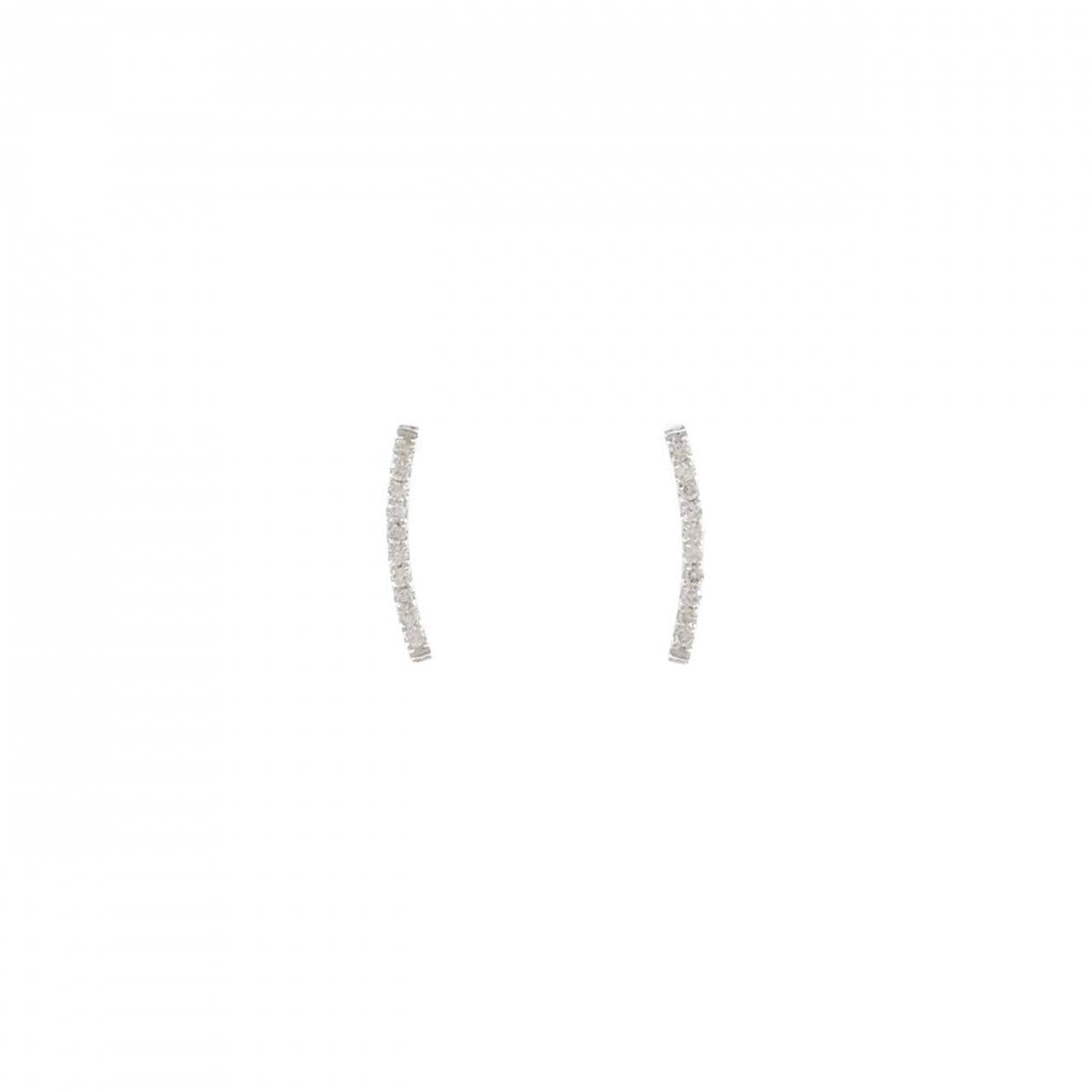 【新品】K18WG ダイヤモンド ピアス 0.10CT