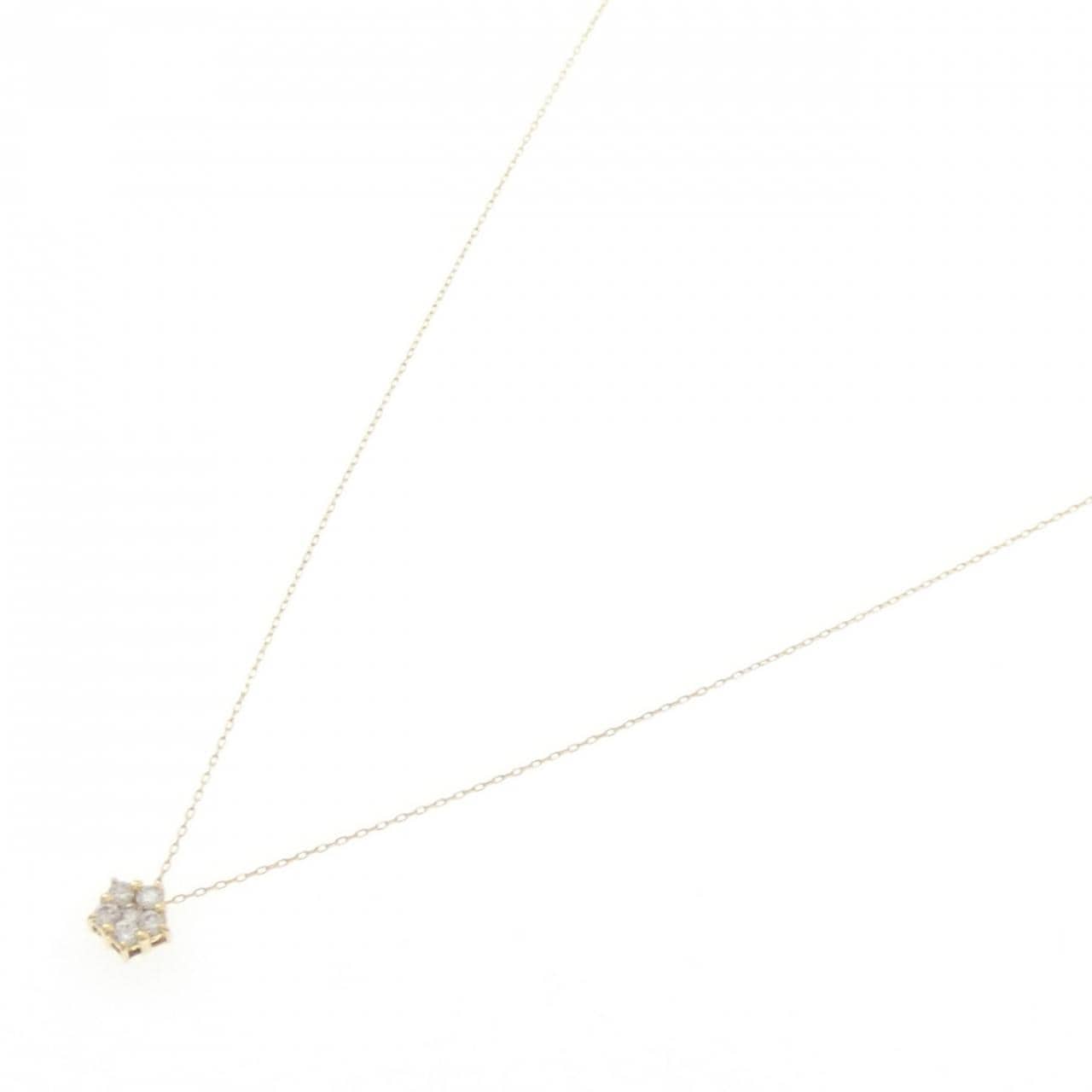 K18YG フラワー ダイヤモンド ネックレス 0.10CT