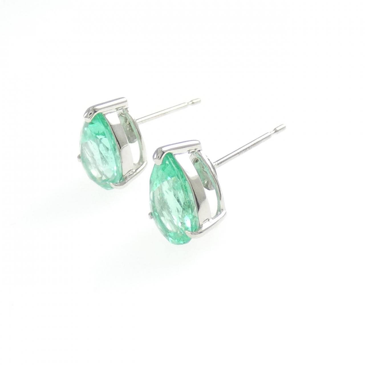 PT900 エメラルド ピアス 3.2CT