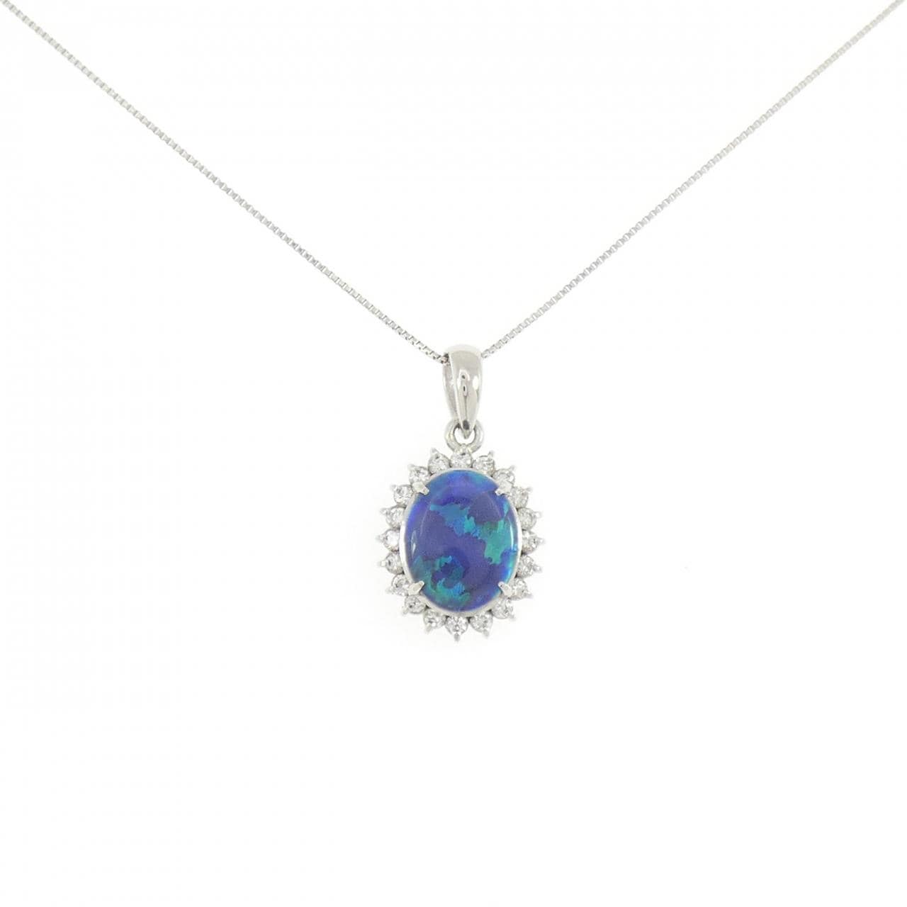 PT900/PT850 ブラックオパール ネックレス 1.97CT