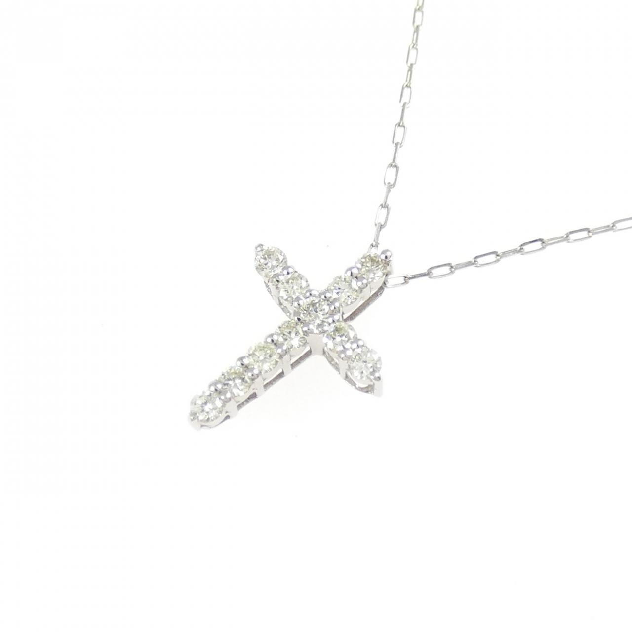 【新品】PT900 クロス ダイヤモンド ネックレス 0.10CT