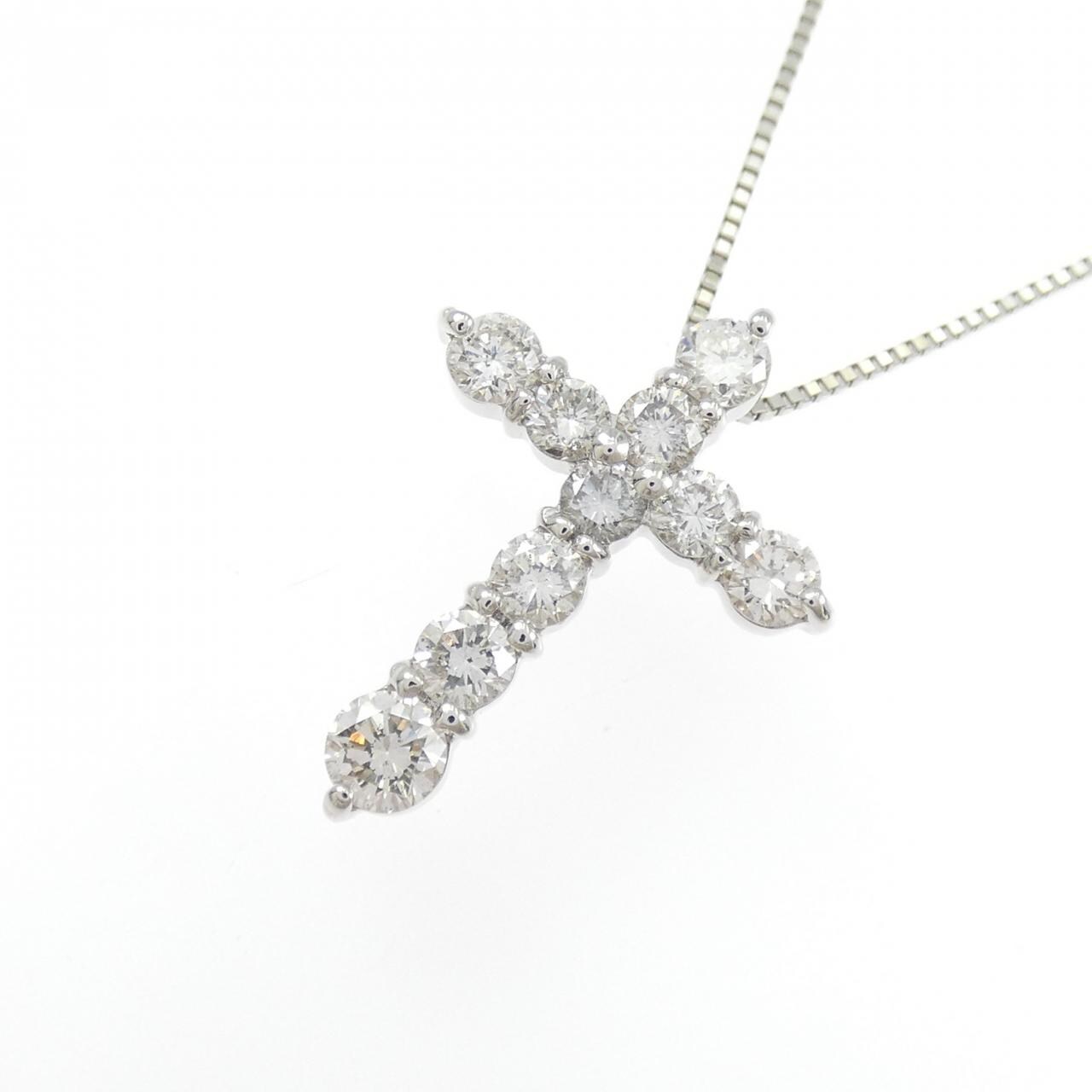 PT900/PT850 クロス ダイヤモンド ネックレス 1.00CT