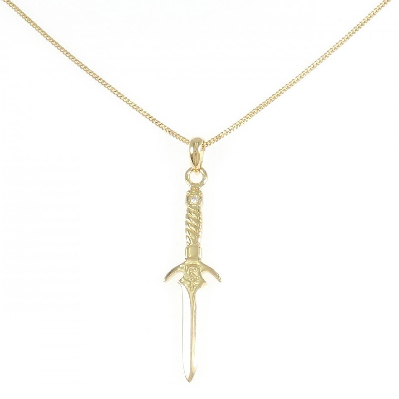 K18YG ソード ダイヤモンド ネックレス