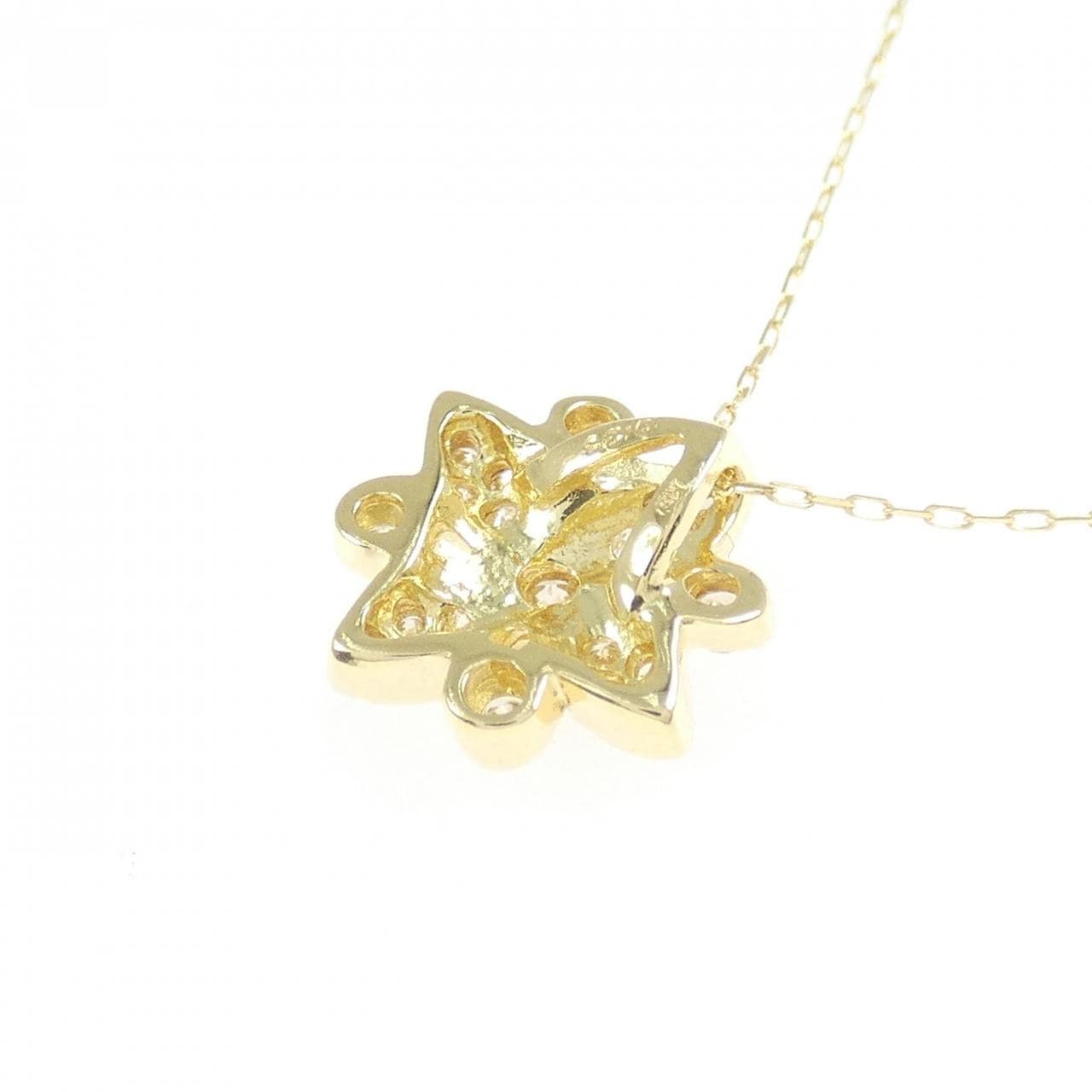 K18YG フラワー ダイヤモンド ネックレス 0.23CT